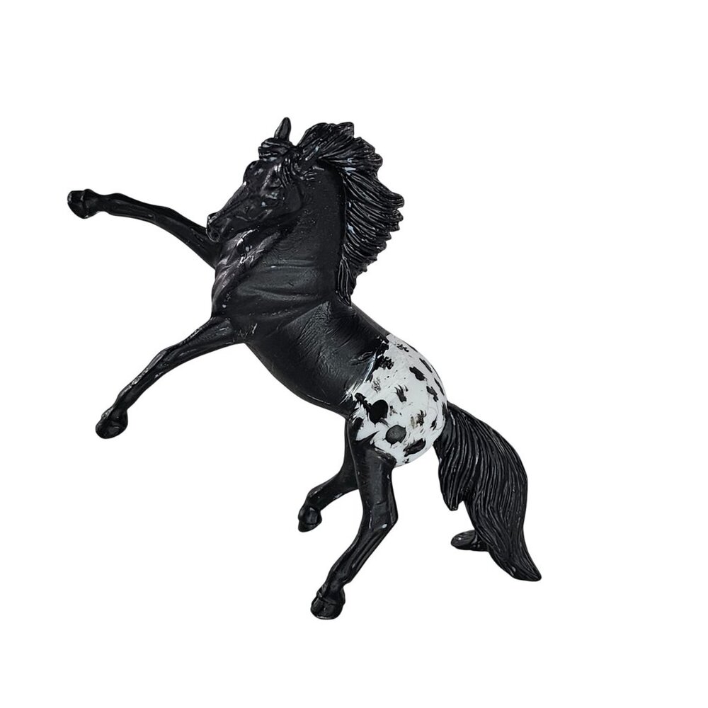 Breyer Stablemate Andalusian Rearing Horse Custom Body Black Appaloosa